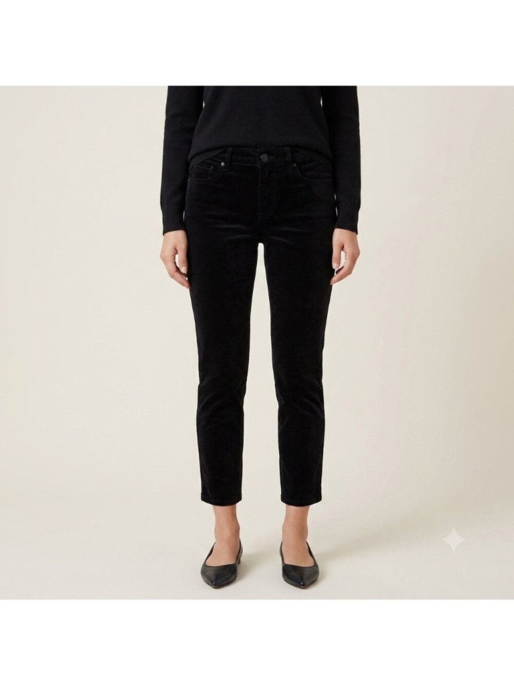 Ann Taylor Black Velvet Skinny Modern Crop Jeans - 0 Petite - NWOT